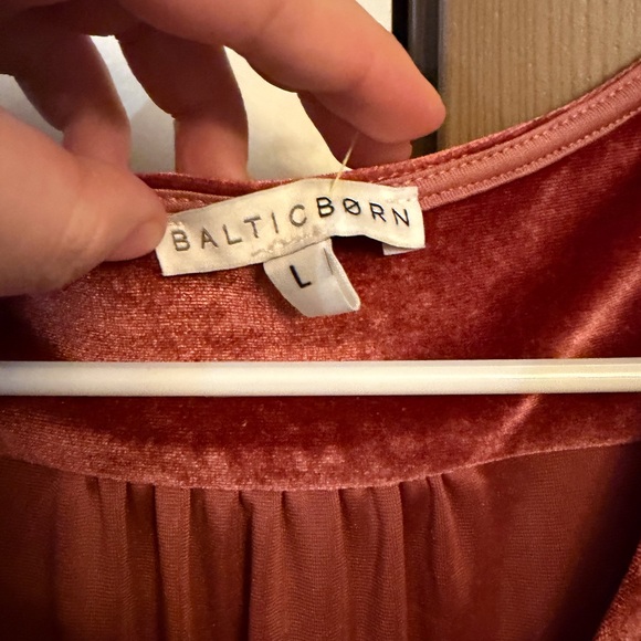 Baltic Born Women's Elegant Cinnamon Red Maxi Velvet Dress Size Large - Picture 2 of 6